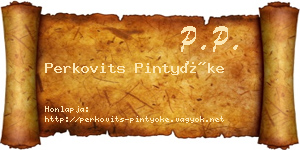 Perkovits Pintyőke névjegykártya